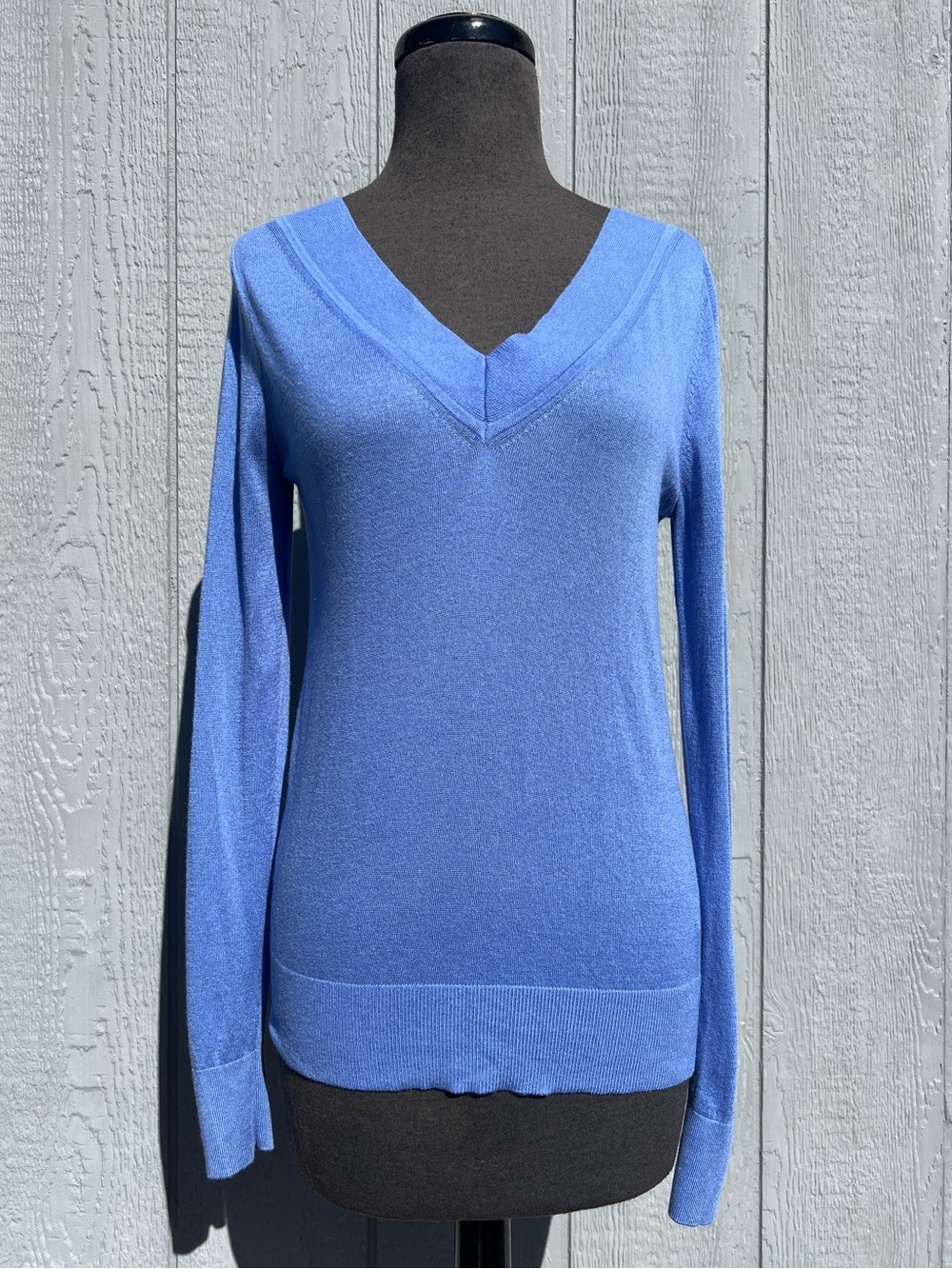 Banana Republic Silk Cashmere V-neck Lightweight Sweater in Periwinkle Blue, XS